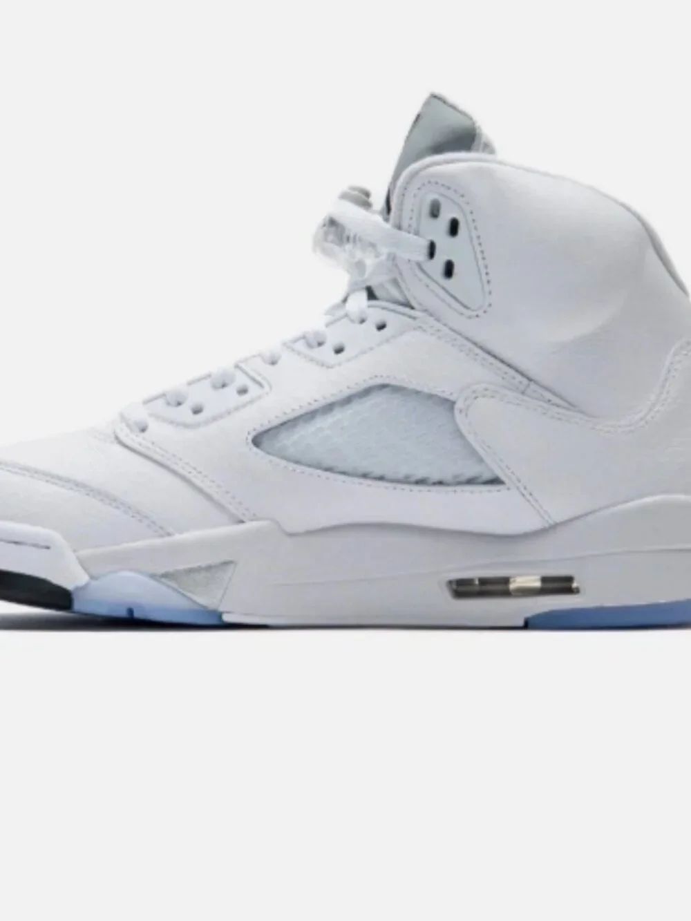 NIKE Air Jordan 5 Men White Silver Ice High Top Basketball Sneakers